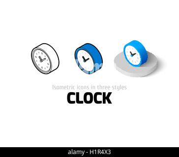 Clock icon in different style Stock Vector