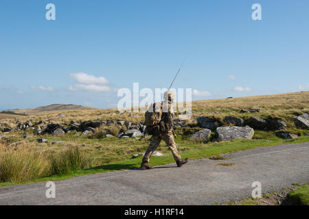 Soldiers from the British Army on a Training Exercise on Okehampton Range,Dartmoor National Park,Devon,England,UK Stock Photo