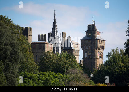 Cardiff Castle in Cardiff, South Wales. Stock Photo