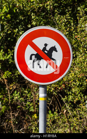 Forbidden entry to equestrians Stock Photo