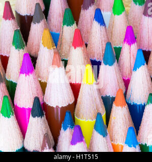 Close up macro shot of colouring pencils, education and creativity concept Stock Photo