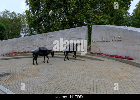 LONDON, UK - OCTOBER 05 2015: The Animals in War memorial located on Park Lane in London, Stock Photo