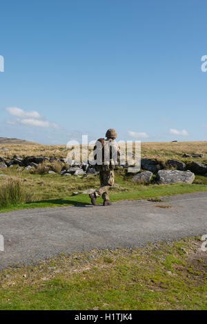 Soldiers from the British Army on a Training Exercise on Okehampton Range,Dartmoor National Park,Devon,England,UK Stock Photo