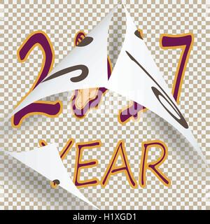 In vintage style lettering 2017 replaced the previous 2016. Stock Vector