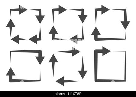 Square cyclic rotation arrow icon. Navigation concept arrow sign Stock ...
