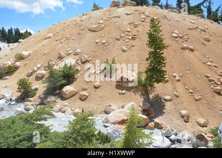 Rocky hill at Lassen Volcanic Park in California Stock Photo