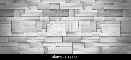 Stone wall banner full vector texture background Stock Vector