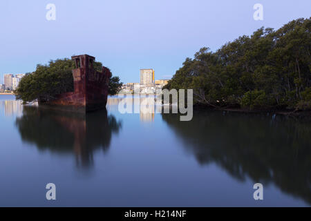 SS Ayrfield (launched as SS Corrimal) One of several wrecks still located in Homebush Bay Sydney New South Wales Australia Stock Photo