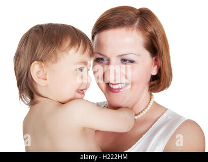 Tender moment between Mum and daughter Stock Photo - Alamy
