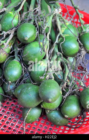 Areca fruits are for sale in a local market in Vietnam Stock Photo