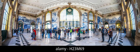 São Bento Railway Station, concourse, Porto, Porto District, Portugal Stock Photo