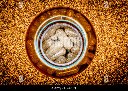 Brewer's yeast capsules. Stock Photo