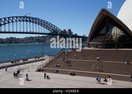 The steps in front of the Sydney Opera House Sydney CBD New South Wales Australia. Stock Photo