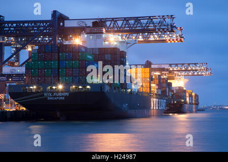 Container Ship Automated Cranes Port Botany Sydney Australia Stock Photo