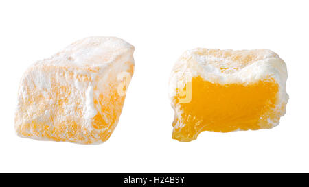 Turkish delight isolated on white background. Clipping path included Stock Photo