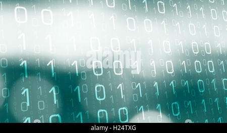 Numbers zero one binary communication Stock Photo