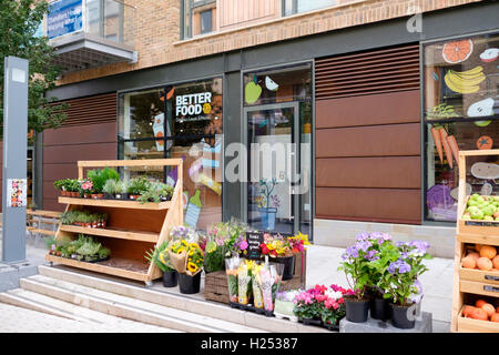 Around Bristol city and Harbour England UK Better Food shop Gaol Ferry steps Stock Photo