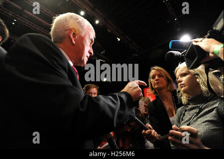 Liverpool, England. 24th September, 2016.  Jeremy Corbyn is announced as the new leader of the Labour Party at the ACC Conference Centre. Mr CorbynÕs victory followed nine weeks of campaigning against fellow candidate, Owen Smith. John McDonnell shadow chancellor, talks to reporters. This Mr Corbyn's second leadership victory in just over twelve months and was initiated by the decision of Angela Eagle to stand against him. Kevin Hayes/Alamy Live News Stock Photo