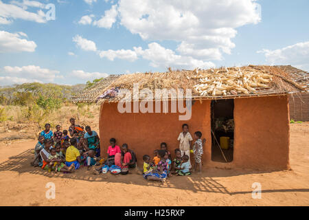 Lalaua district, Nampula Province, Mozambique, August 2015: Laurinda Diago can now prepre food again after cataract operations in both eyes have restored her sight.    Photo by Mike Goldwater Stock Photo