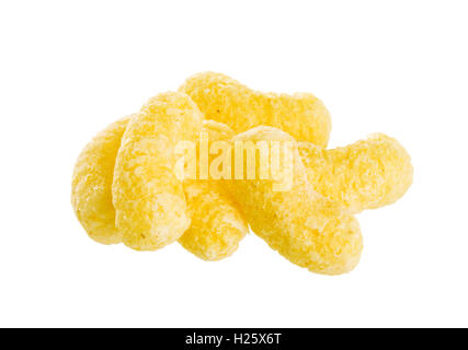 Crunchy corn snacks isolated on white background Stock Photo