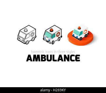Ambulance icon in different style Stock Vector