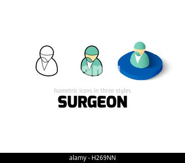 Surgeon icon in different style Stock Vector