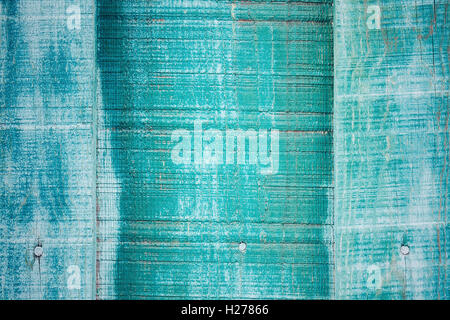 Old shabby painted texture, rusty blue wood Stock Photo