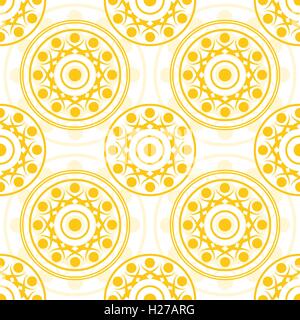 yellow abstract form circles seamless pattern vector background Stock Vector