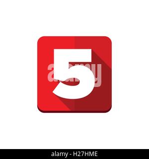 Number five vector button Stock Vector