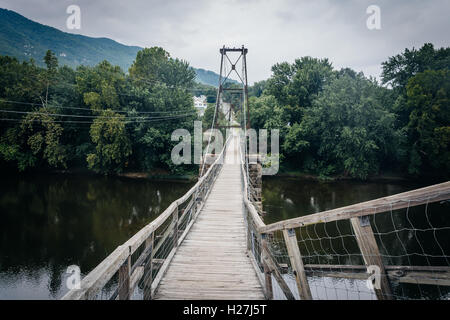 Swinging bridge in Buchanan, Virginia. Stock Photo