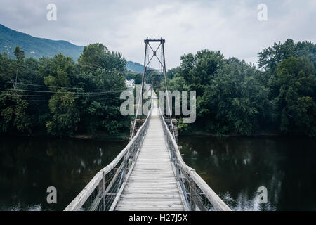 Swinging bridge in Buchanan, Virginia. Stock Photo