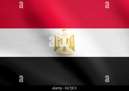 Egyptian national official flag. Arab Republic of Egypt patriotic symbol, banner, element, background. Flag of Egypt waving Stock Photo