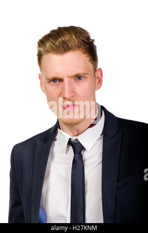 Aggressive angry young businessman portrait Stock Photo