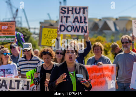 Wawayanda, United States. 24th Sep, 2016. New York 42nd District Senate Democratic challenger Pramilla Malick. Local residents and activist groups held a press conference and a protest rally calling for the immediate stop of the construction of the CPV gas-fired power plant in the Orange County town of Wawayanda due to the unfolding federal corruption investigation. Credit:  Erik McGregor/Pacific Press/Alamy Live News Stock Photo