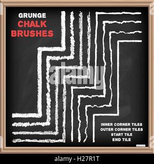 Chalk vector brushes set Stock Vector