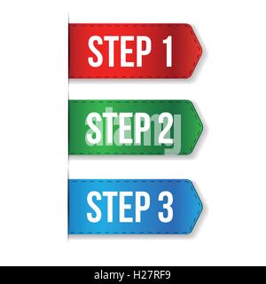 Step One, Two, Three progress vector Stock Vector