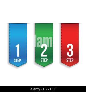 Step One, Two, Three progress vector Stock Vector