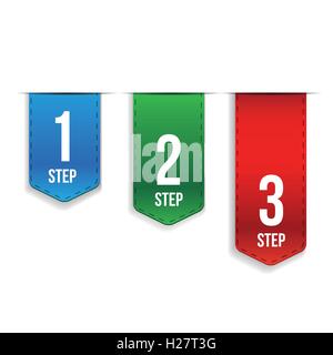 Step One, Two, Three progress vector Stock Vector