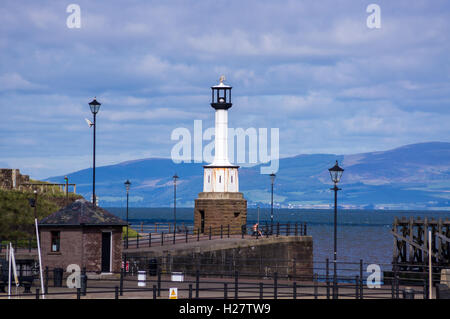 Maryport lighthouse, 1856, replaced 1996, Maryport, Cumbria, England in summer Stock Photo