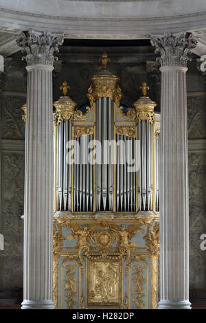 Decorated church organs. Baroque style organs. Stock Photo