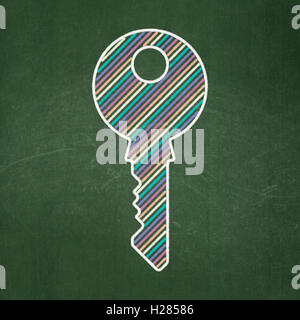 Privacy concept: Key on chalkboard background Stock Photo