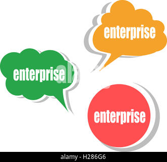 enterprise word on modern banner design template. set of stickers Stock