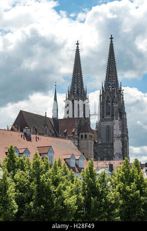 St Peter's Cathedral, Regensburg, Bavaria, Germany Stock Photo