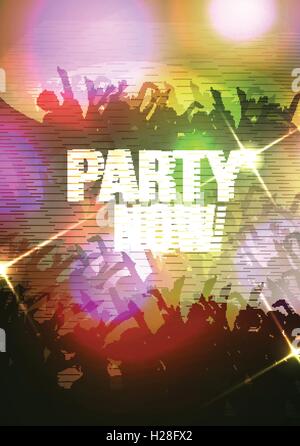 Abstract Digital Glitch Party Poster Background Stock Vector