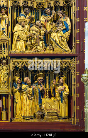 Detail from the Reredos in the Lady Chapel, Lichfield Cathedral, Staffordshire, England, UK Stock Photo