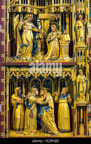 Detail from the Reredos in the Lady Chapel, Lichfield Cathedral, Staffordshire, England, UK Stock Photo