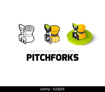 Pitchforks icon in different style Stock Vector