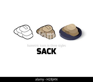 Sack icon in different style Stock Vector