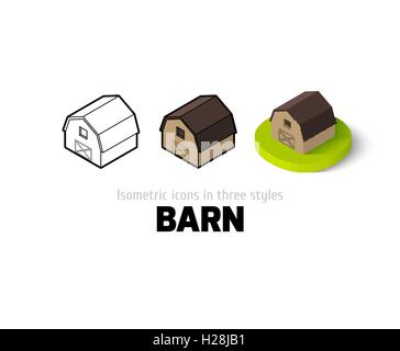 Barn icon in different style Stock Vector