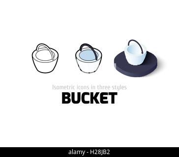 Bucket icon in different style Stock Vector